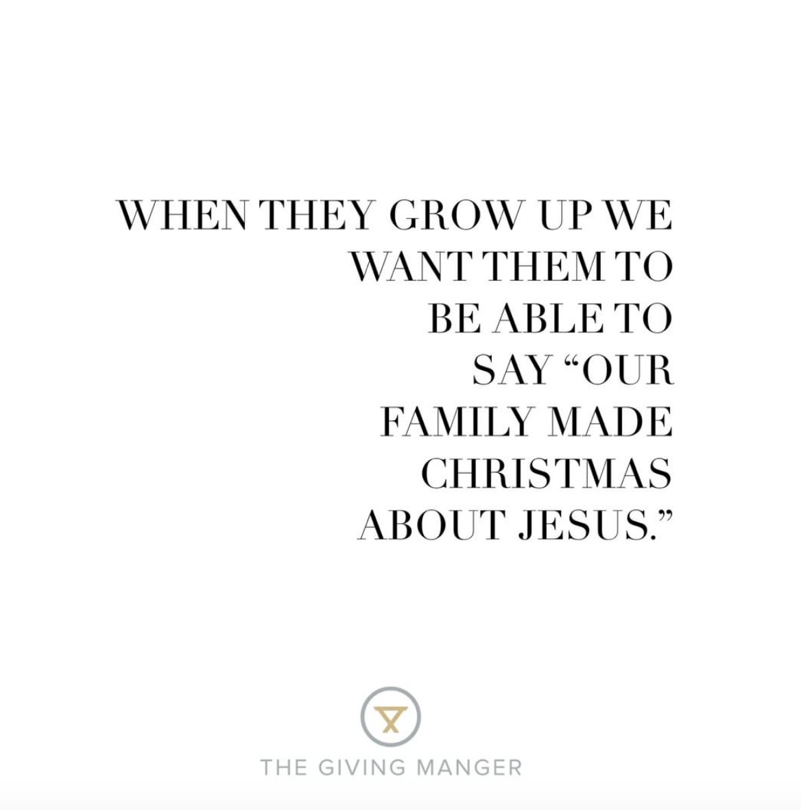 About Jesus — The Giving Manger