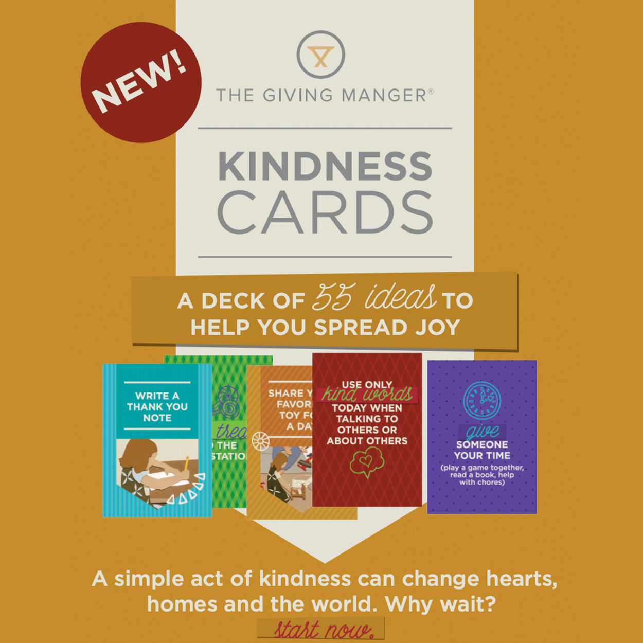 Kindness Cards are a deck of 55 ideas to help you teach kids to give back in their community