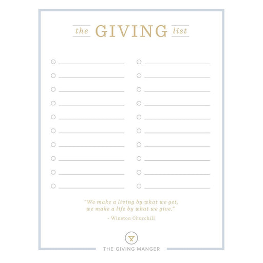 The Giving List - Create a List of Ideas for Your Family - Free Printable